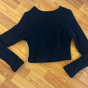 Montce crochet long sleeve crop swim top size small- fits like xs